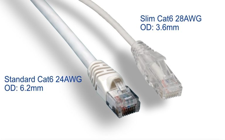 White Slim Cat 6 UTP Patch Cable