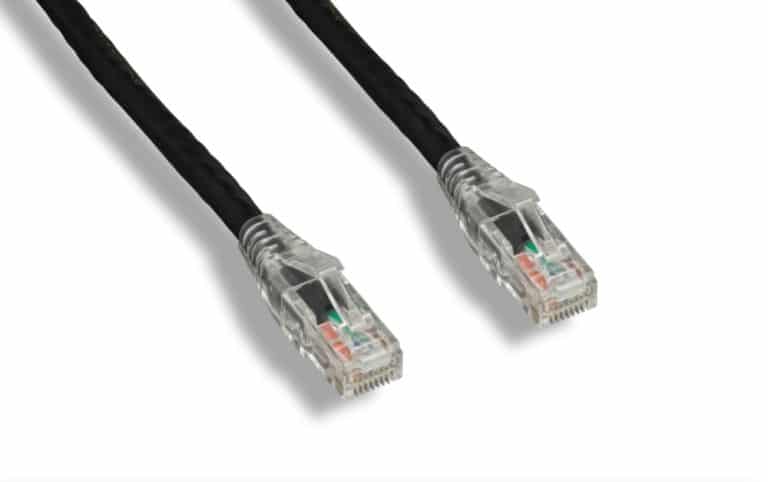 Black Color Cat 6 UTP Patch Cable With Clear Boot