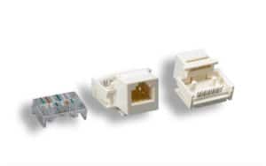 White RJ-12 Tool-Less Keystone Jack