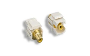 Yellow RCA F/F Recessed Keystone Insert Module