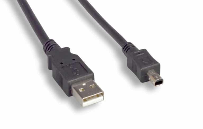 Black USB 2.0 A Male / Mini 4 Pin Male Cable