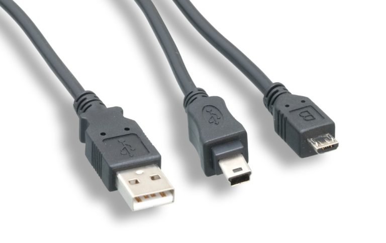 Black USB2.0 AM / Mini B Male+Micro B Male Splitter Cable