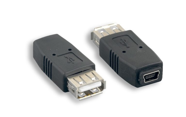 Black USB 2.0 AF / Mini 5 Pin Adapter