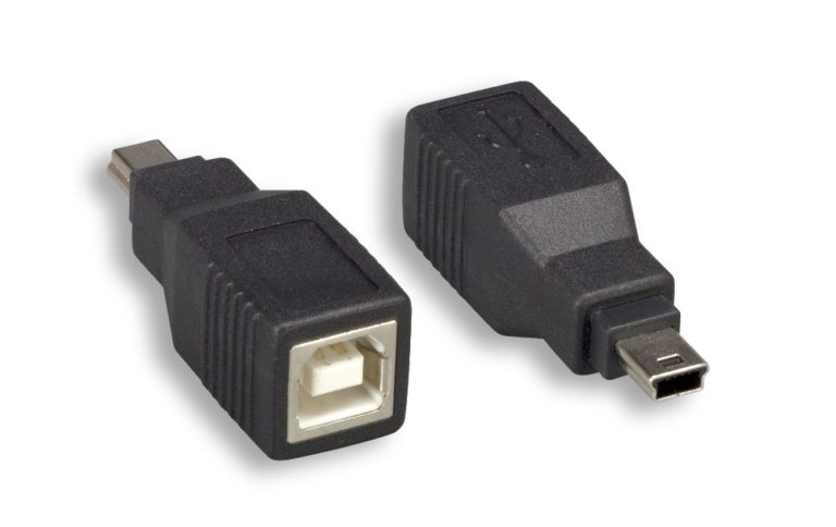 Black USB 2.0 BF / Mini 5 Pin Adapter