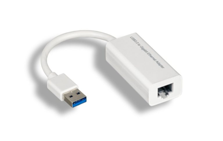 White USB 3.0 To Gigabit Ethernet Adapter