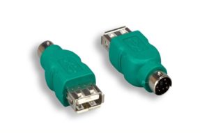 Green USB Logitech Mouse To PS/2 Adapter