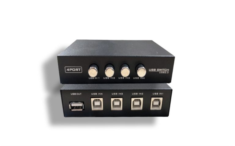 Beige USB 2.0 1A/4B 4 Port Manual Data Switch