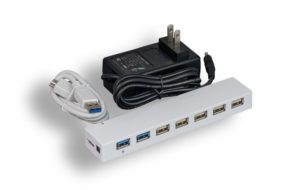 White USB 3.0 7 Port Hub