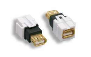 White USB 2.0 AF / AF Keystone Insert Module