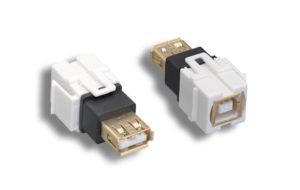White USB 2.0 AF / BF Keystone Insert Module