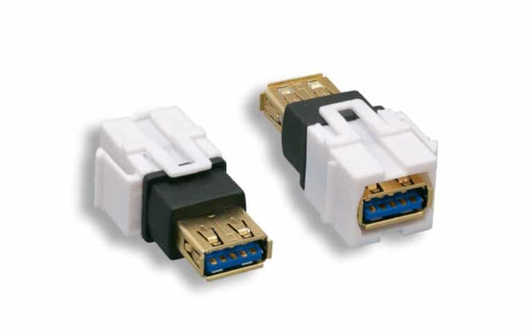 White USB 3.0 AF / AF Keystone Insert Module