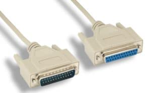 DB25 M / F Null Modem Cable