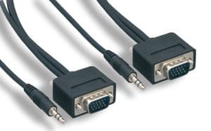 Slim Super VGA Cable M / M With 3.5mm Stereo Audio