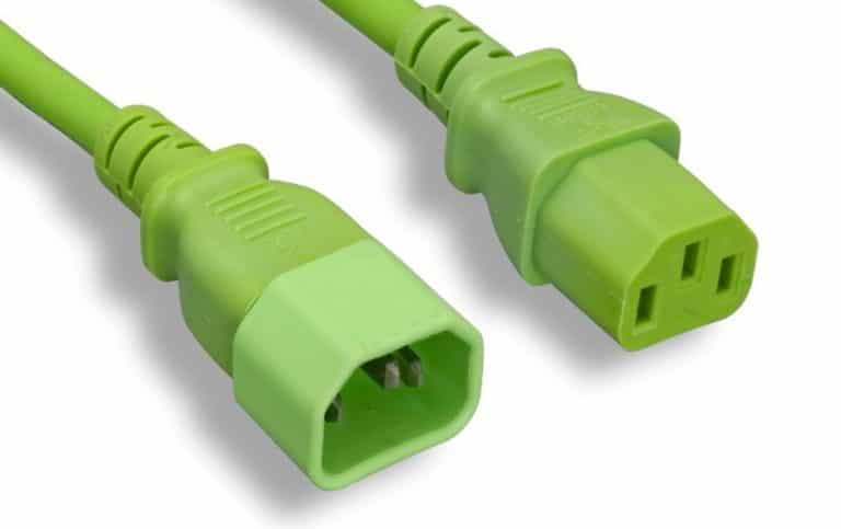 14 AWG Green Color Power Extension