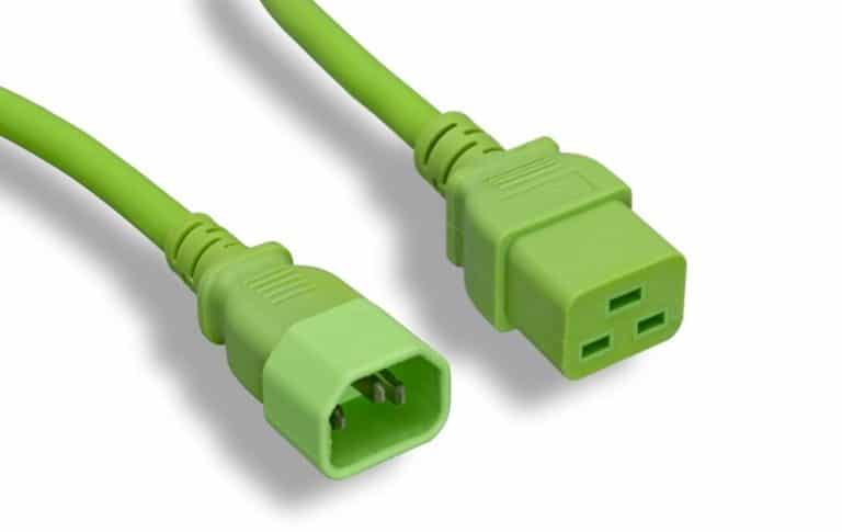 14 AWG Green Color C14 / C19 Power Cord