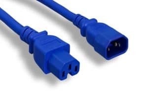 14 AWG Blue Color C15 / C14 Power Cord
