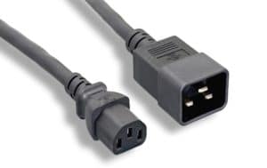C20 To C13 Universal Jumper Power Cord Black Color