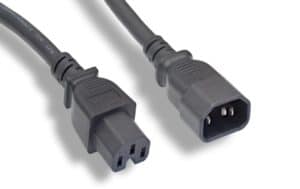14 AWG. Black Color C15 / C14 Power Cord