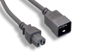 14 AWG. Black Color C15 / C20 Power Cord