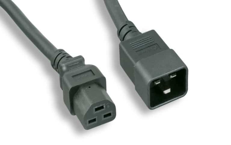 12 AWG Black Color C20 To C21 Universal Jumper Power Cord
