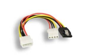 5.25 Male To 5.25 Female With SATA 15-Pin Female Power Y Cable