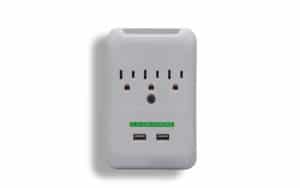 3 Outlet Wall Tap Power Surge Protector With 2 USB Ports