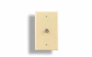 Ivory 1 Port Wall Plate With F Connector